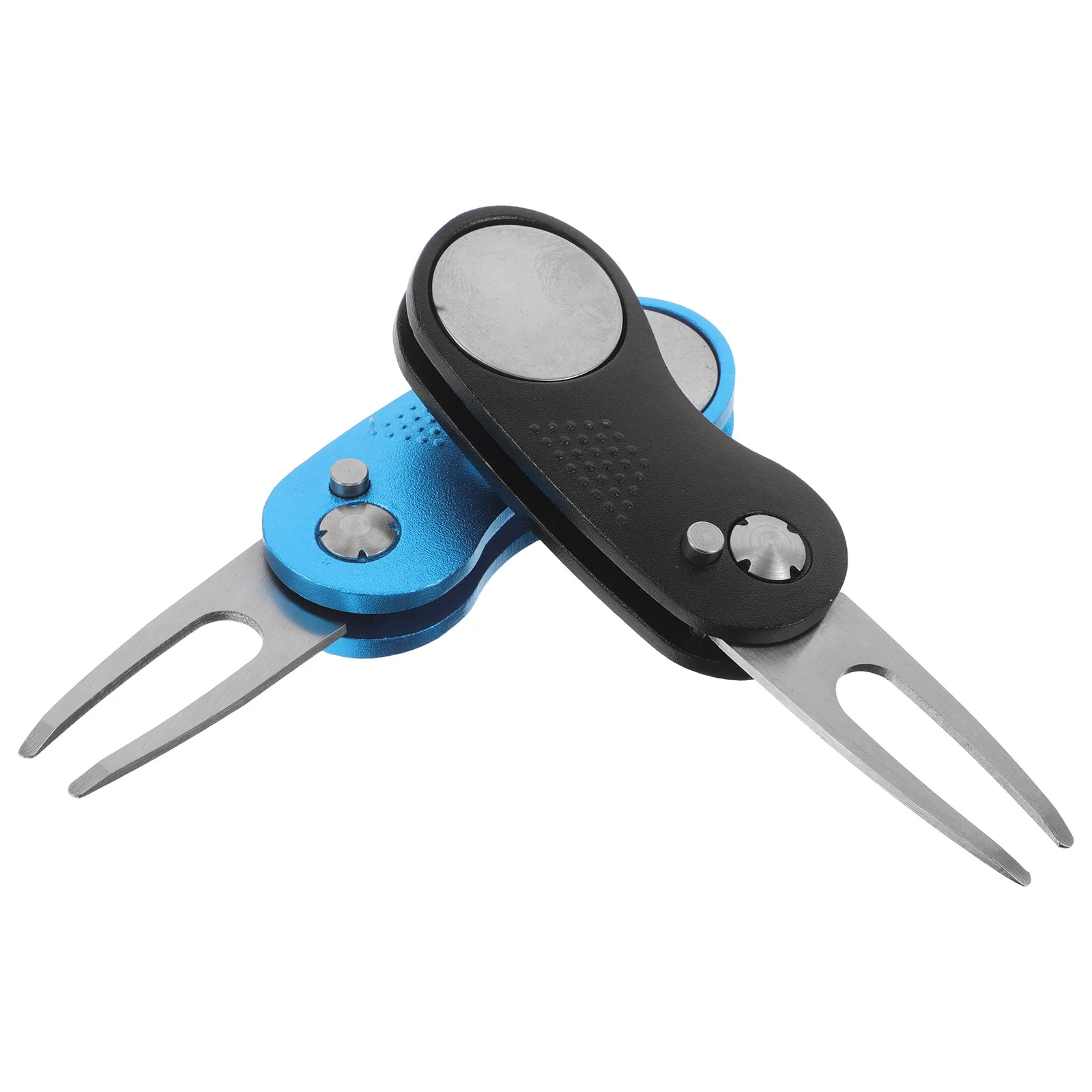 

2Pcs Foldable Golf Green Fork Aluminum Handle Stainless Steel Spring Divot Repair Tool for Pitch Mark Fixing on Putting Green