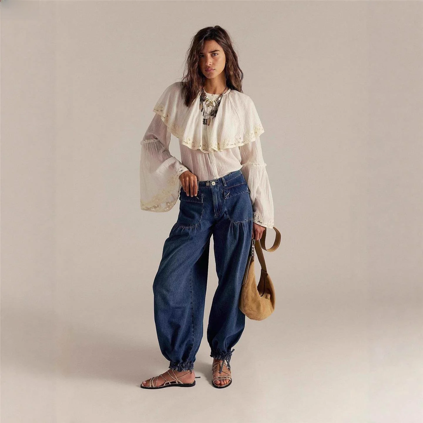 Retro Loose Women's Jeans No Stretch Crop Pants Hot Girl Vintage Style Long Pants Casual Wear Winter Season European Style
