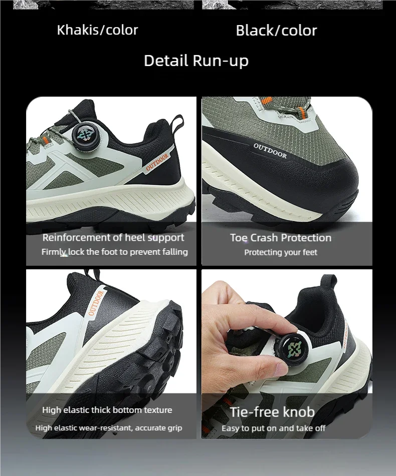 Herren Plus Size Wasserdichte Wanderschuhe Vier Jahreszeiten Rutschfeste Outdoor-Wanderschuhe Jugendliche Freizeit-Sport-Laufschuhe Sneaker – Detail 14