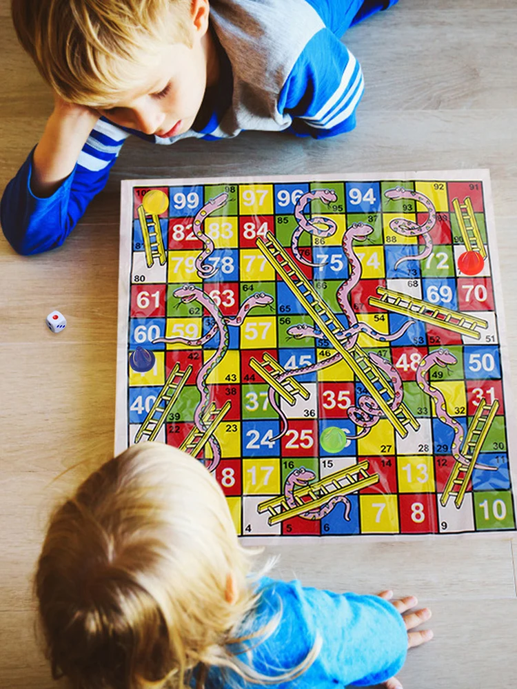 Snake Ladder Flight Chess Educational Kids Children Toys Interesting Board Game Set Portable Flying Chess Board Family Game