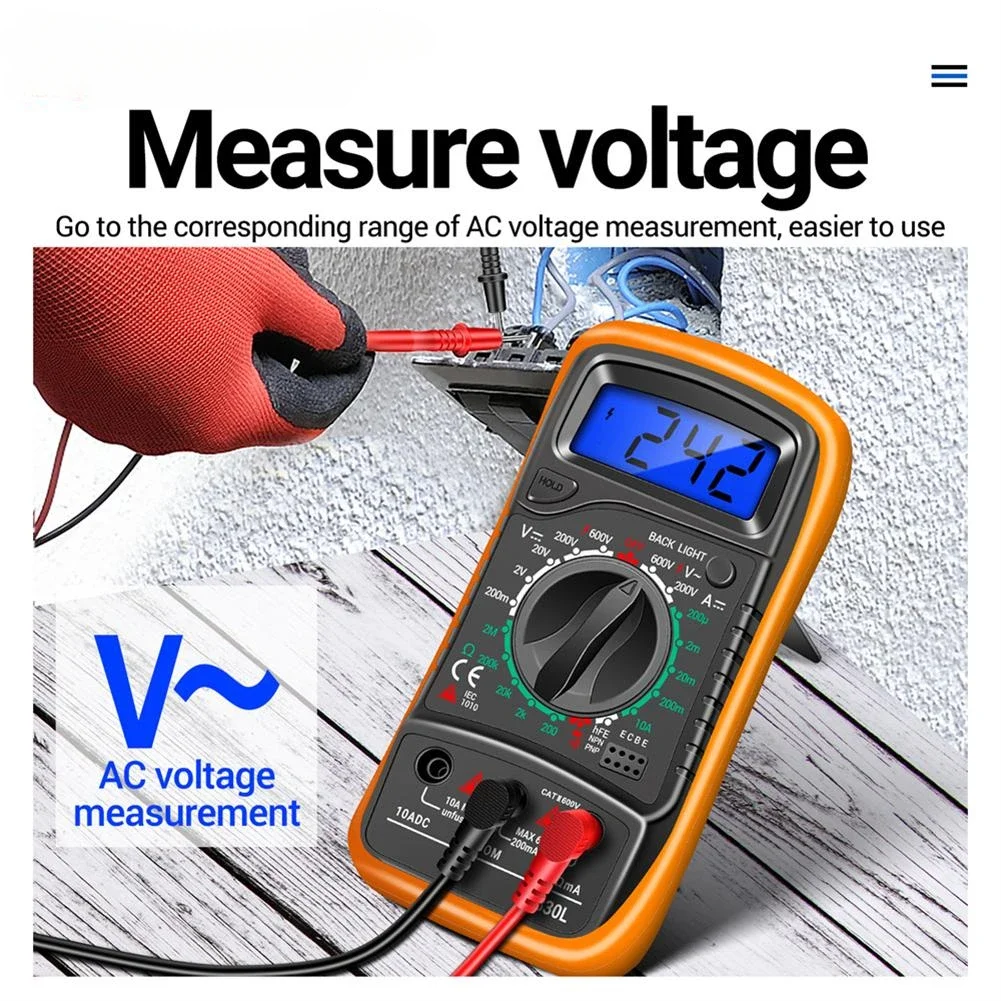 New LCD Digital Multimeter AC/DC Voltage Current Ohm Hz Meter Tester with Backlight