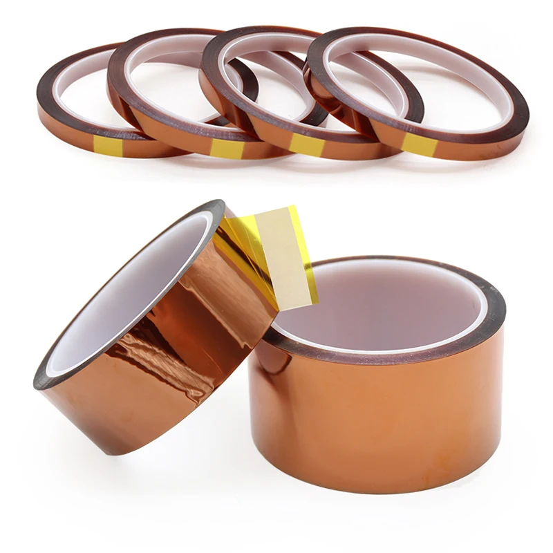 Adhesive Polyimide Tape 3mm ~ 100mm 33Meter High Temperature Resistant Insulating Single Sided Board Protection Tape