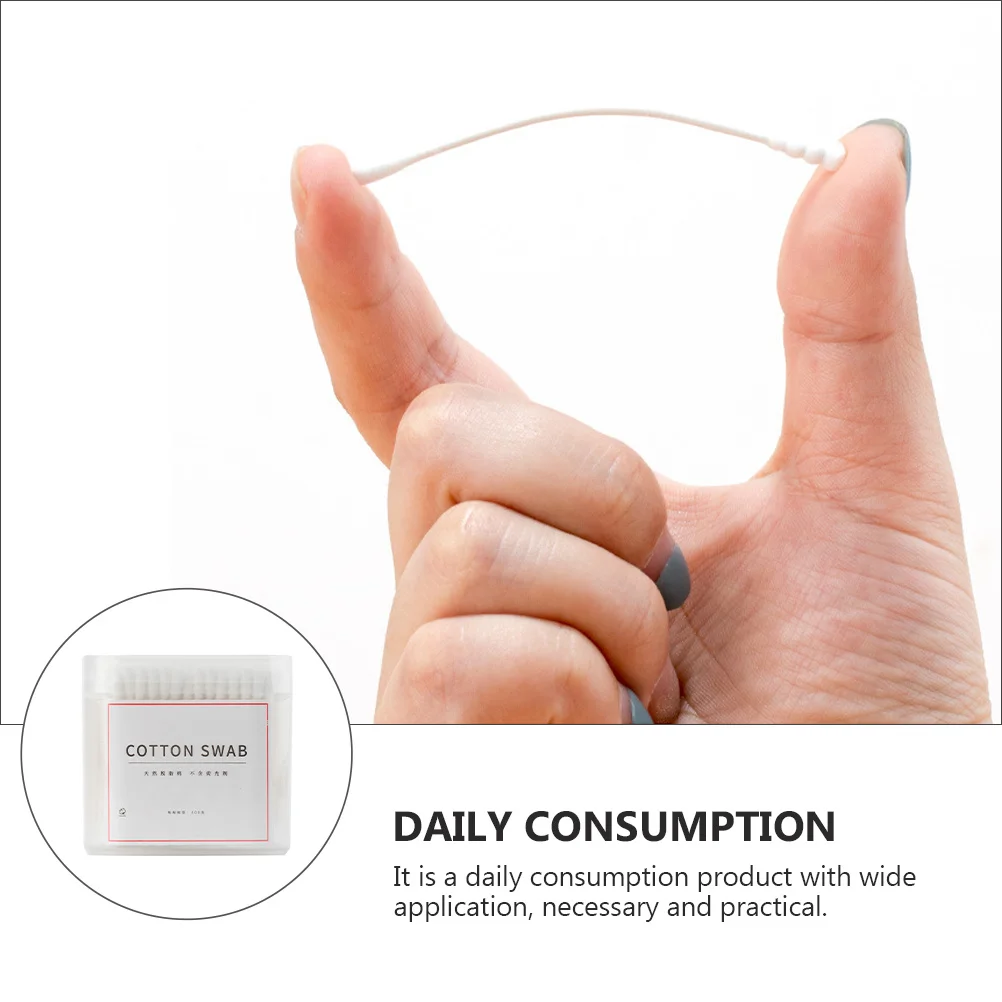 200 قطعة من مسحات القطن للاستعمال مرة واحدة، عصا ورقية مزدوجة الأطراف، أعواد قطنية متعددة الأغراض لتنظيف المكياج