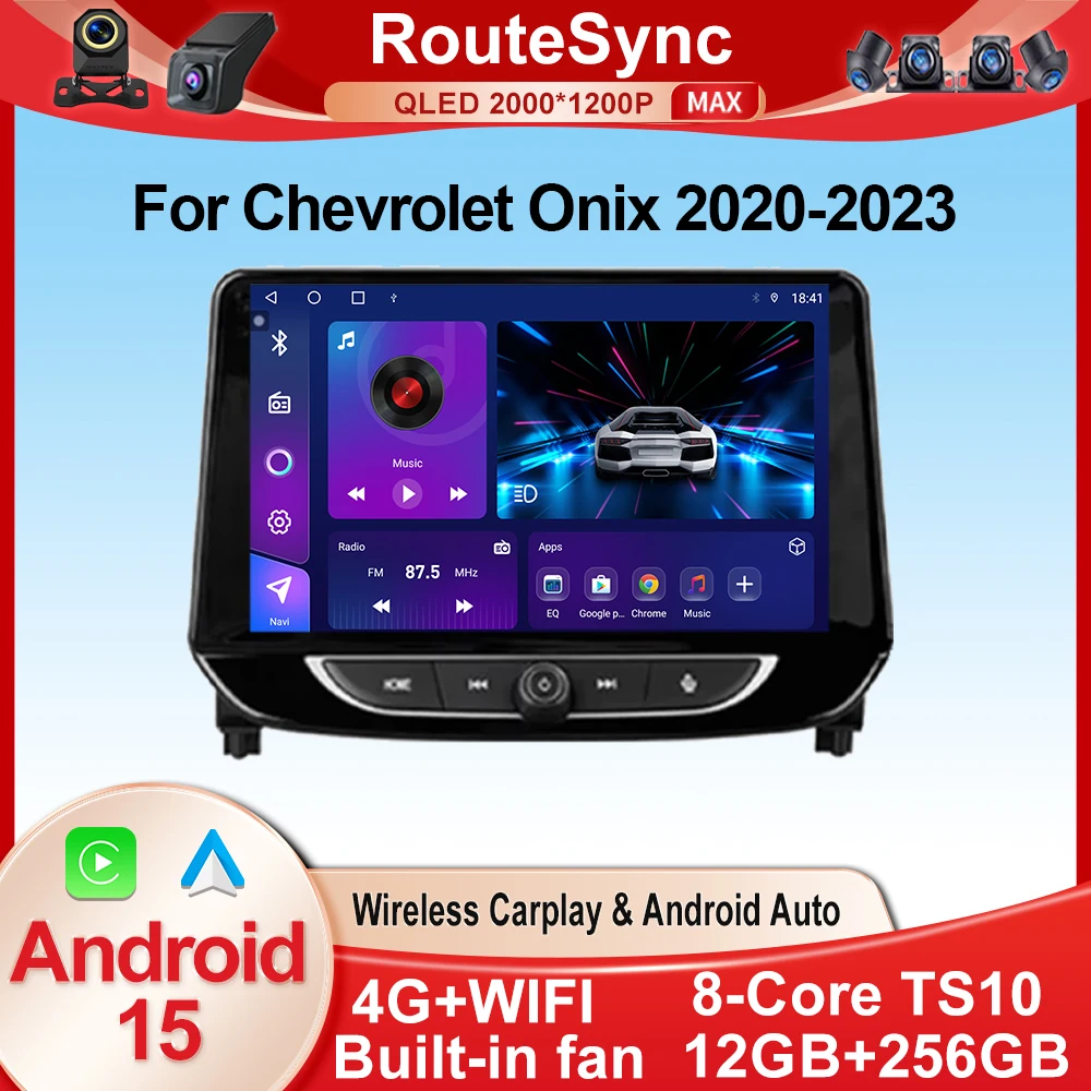 Android 15 para Chevrolet Onix 2020-2023 Radio de coche reproductor de vídeo Multimedia navegación GPS estéreo WIFI 4G LET BT DSP QLED No 2din