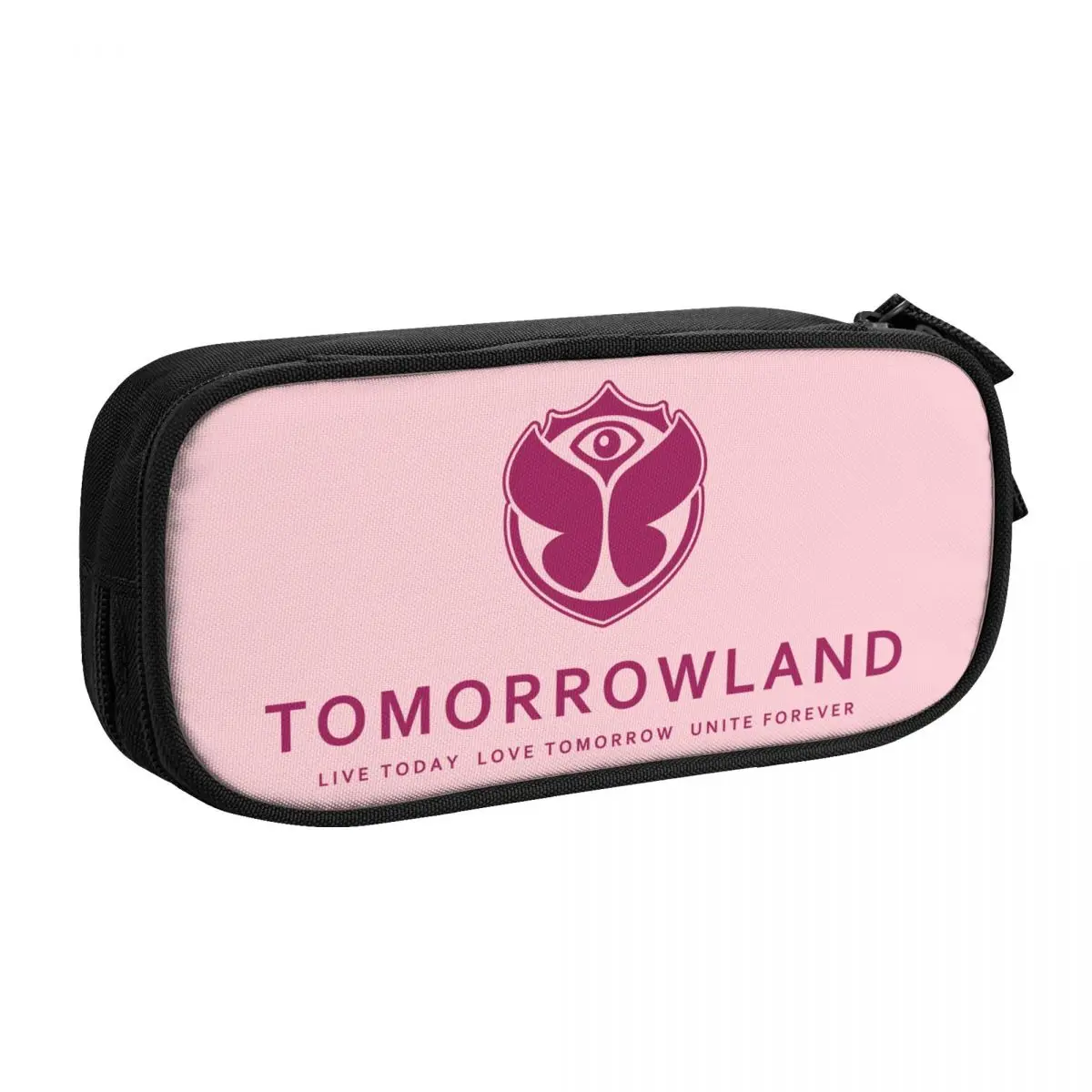 Custom Tomorrowland Pencil Cases for Large Storage Belgian Electronic Dance Music Festival Pen Bag Box School Accessories