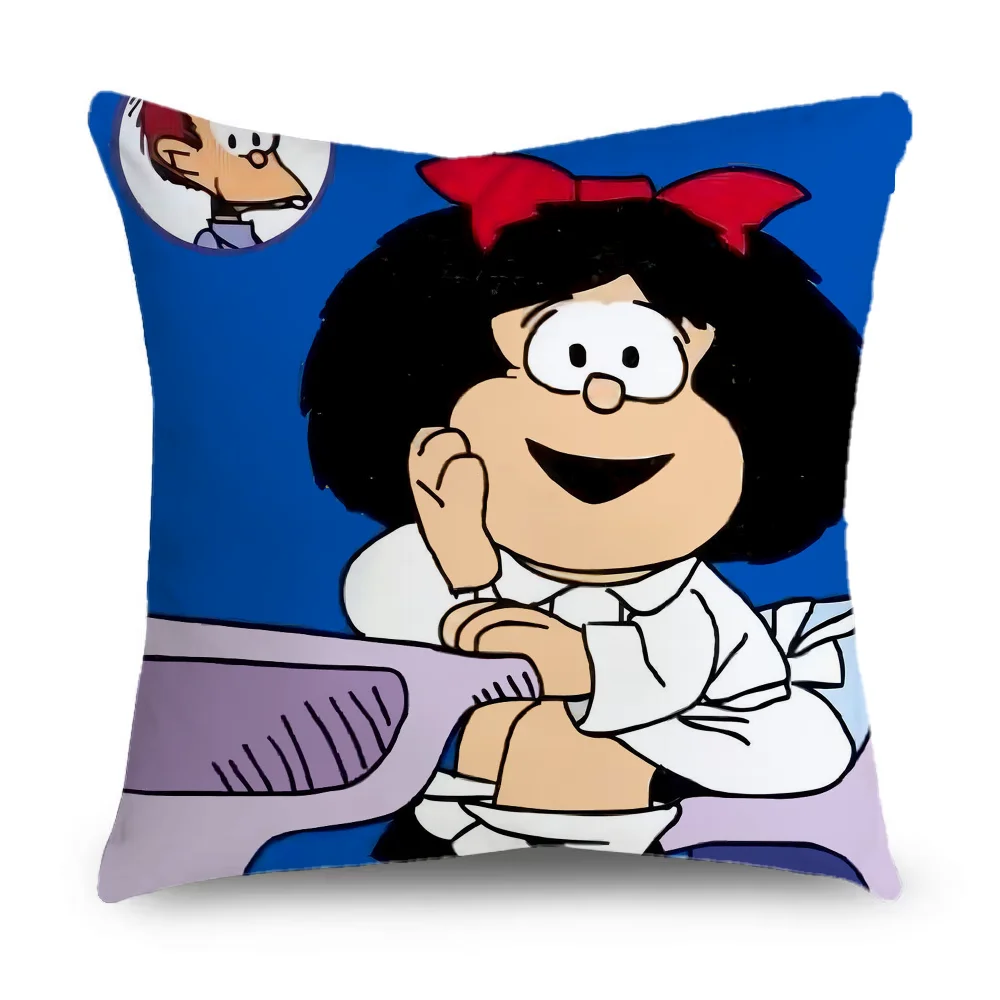 Cute M-Mafalda Pillow Case Pillowcase Home Sofa Cushions Car Cushions Pillowcover Office Pillowshell Pillow