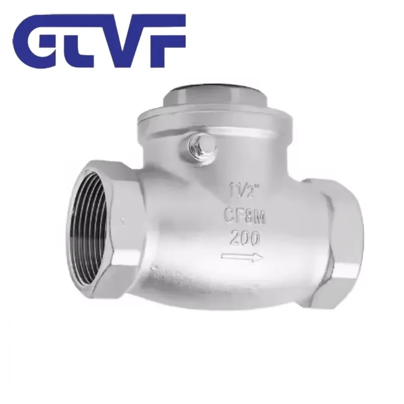 CF8M Swing Check Valve Stainless Steel Threaded Connection Non-retuen Valve for Water, Sewage, Oil, Air Application