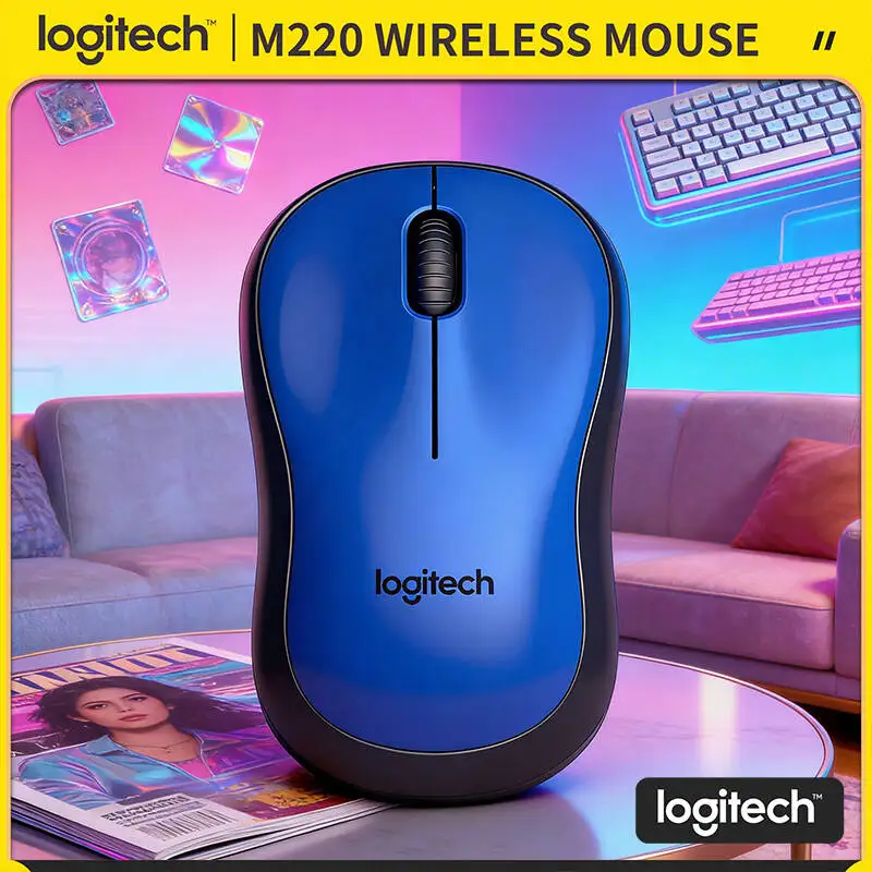 

Беспроводная мышь Logitech M220 с бесшумными нажатиями, радиус действия 10 м, срок службы батареи 18 месяцев, компактный размер, для офиса и дома