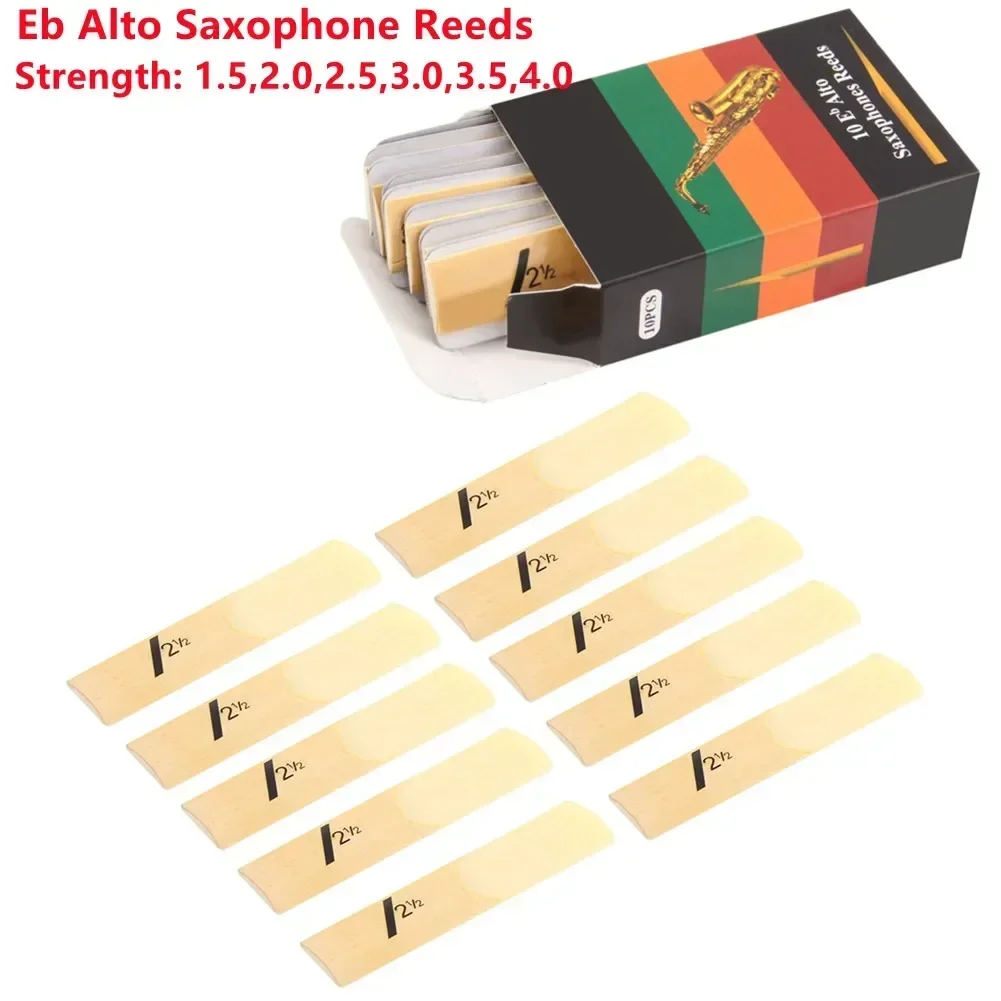 

10Pcs Eb Alto Saxophone Reeds Sax Accessories Strength 1.5 2.0 2.5 3.0 3.5 4.0 Saxophone Reed Wind Instrument Accessories Hot！