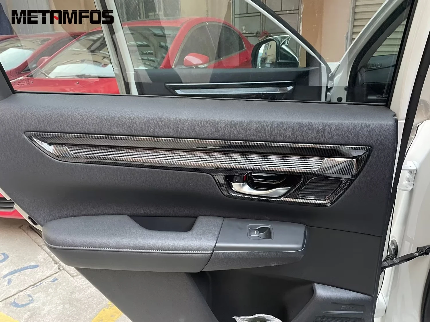 Inside Door Handle Bowl Panel Cover Trim Sticker For Honda CR-V CRV 2023-2025 2026 Carbon Fiber Interior Accessories Car Styling