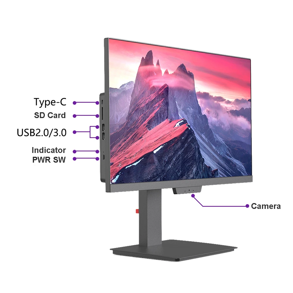 23.8 Inch All-in-One AIO PC Touch Screen DDR4 Intel Core I3/i5/i7 Processor Gaming Computer IPS LCD Display US Also EU UK