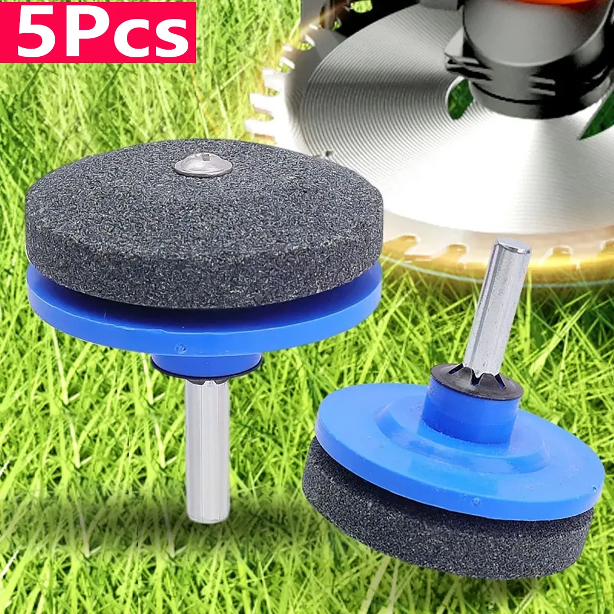 

5Pcs Sharpening Stone Lawn Mower Sharpener Blade Tool For Sharpening Knives Metal Grinding Polishing Electric Drill Refitting