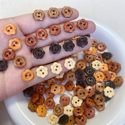 Imagen 1 del producto 10 unids/set de botones de flores de madera para ropa, costura, álbum de recortes, botones decorativos de madera para manualidades, accesorios de ropa, nuevo