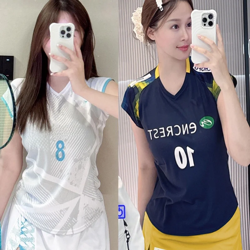 new-jp-edition-badminton-uniform-women's-quick-dry-sportswear-breathable-fly-sleeve-japanese-team-competition-uniform