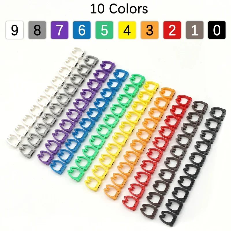 100/150pcs Cable Markers Colourful Digital Wire Numbering Marker Number Tag Label Tube For 2-8mm Wire Network Cable Cat5