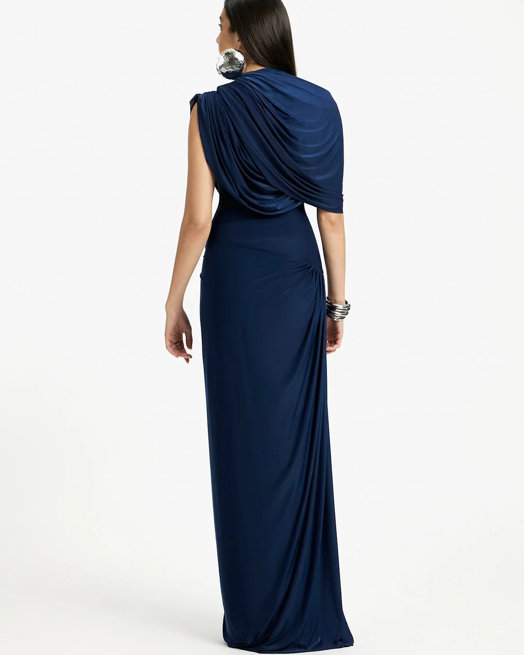 تخصيص حساسة جيرسي واحد الكتف فساتين السهرة عالية الجودة نصف الأكمام طاقم الرقبة حزب اللباس مخصص Pr #3