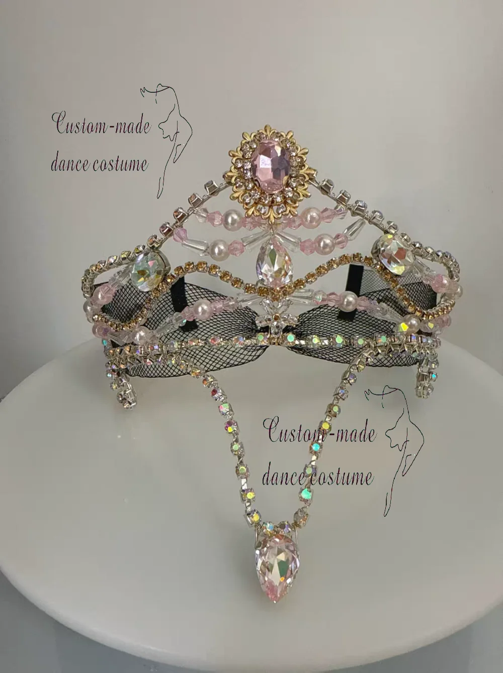 Integrierte Krone mit Ballett-Kopfbedeckung, Krone der Morgengöttin, rosa Dornröschen, lila Quecksilberfee