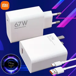 Original Xiaomi 67W Poco X5 Pro Charger Fast Turbo Gan Charging Adapter For Mi 11 12T 13 RedMi Note 12 13 Poco X3 F5 Pro Usb 6A