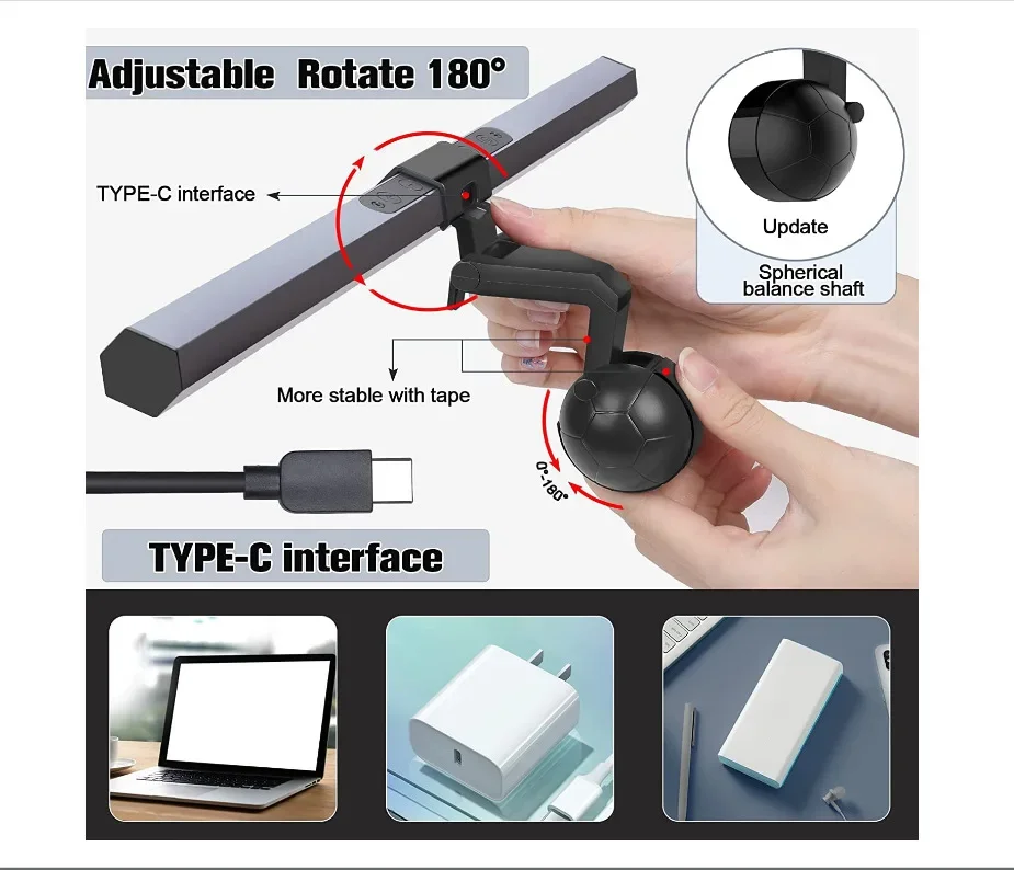 โคมไฟตั้งโต๊ะหน้าจอโคมไฟแขวนสำหรับธุรกิจสำนักงานอ่านหนังสือทำงาน LED คอมพิวเตอร์ตั้งโต๊ะโคมไฟแขวน