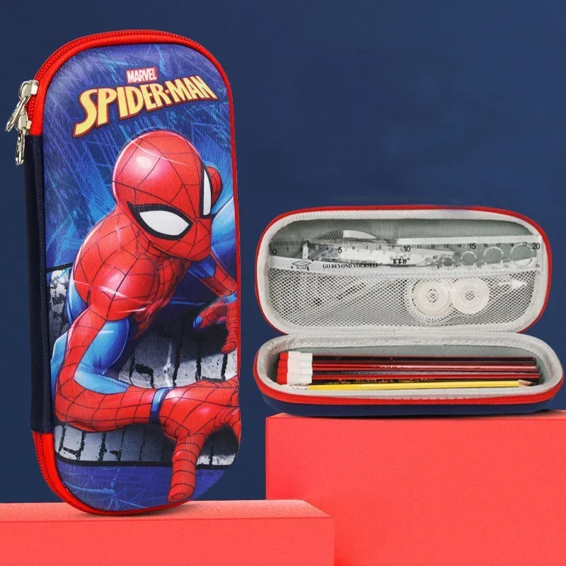 

Spiderman Cartoon Anime Pencil Case 3D Printing Iron Man Avengers Pen Bag Student Large Capacity Pencil Case Birthday Gifts