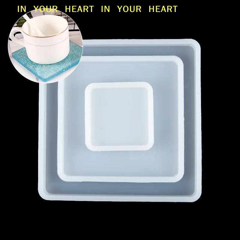 【X】Square Silicone Casting Epoxy Molds For DIY Resin Tray Coaster Jewelry Moulds