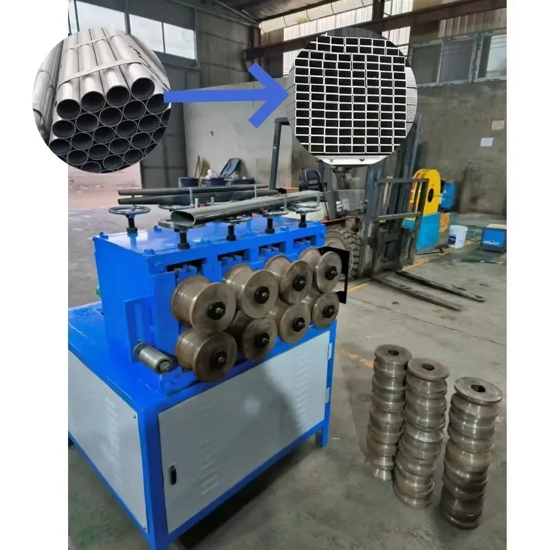 CE Certification Small Furniture Factory Round Tube Square Pressing Machine Metal Stainless Steel Square Pipe Press Machine