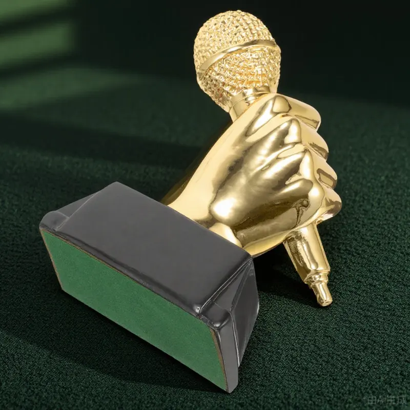 

Музыкальные трофеи-микрофоны из смолы для студентов, награды для вокальных конкурсов, изысканные детали, прочные, практичные, для декора комнаты и офиса