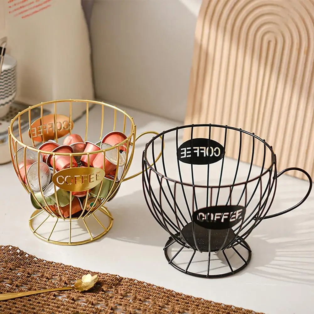 Aufbewahrungsregal aus robustem Eisen, Aufbewahrungsregal für Kaffeekapseln, hohles Design, platzsparender Organizer mit starker Kapazität für die Küche zu Hause