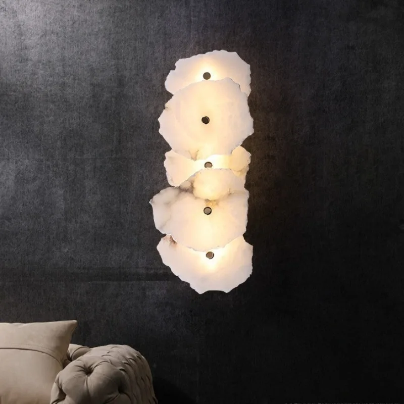 Personality Postmodern Marble Wall Lights Simple Hotel Living Room Bedroom Headboard Corridor Splice LED Wall Lamps Art Ornament
