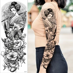 Waterproof Temporary Tattoo Sticker Japanese Style Geisha Prajna Fake Tatto Flash Tatoo arm Tato for Girl Women Men
