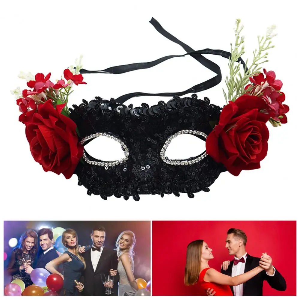 Eye-catching Floral Face Cushion Elegant Lace Masquerade Party Face Cushion Set for Halloween Costume Cosplay for Couples