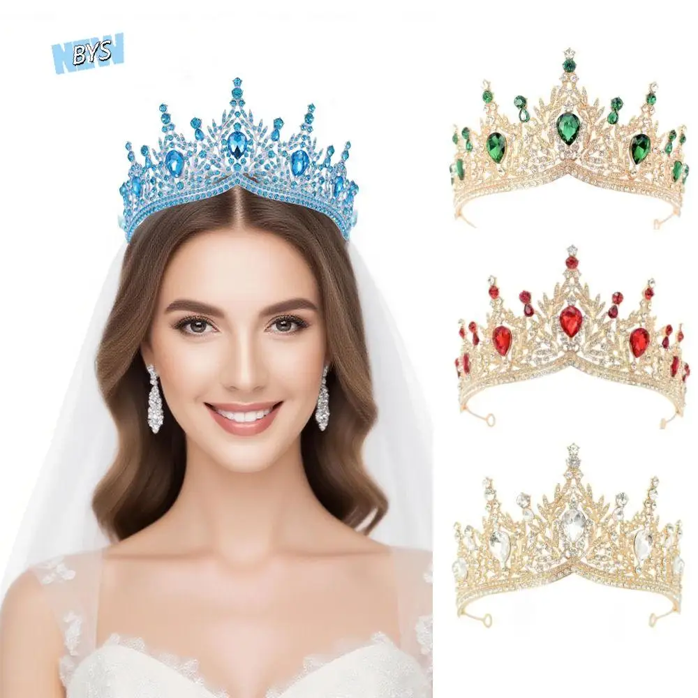 

Hair Jewelry Water Drop Crystal Tiara Luxury Elegant Baroque Queen Tiaras Vintage Shiny Ornament Rhinestone Diadem