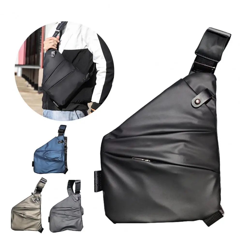 

Men Chest Bag Adjustable Strap Sling Bag Multi-pockets Zipper Outdoor Travel Crossbody Bags Single Shoulder Pouch