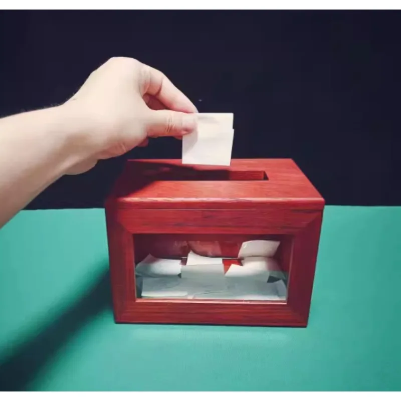 Holz Quantum Billet Box Zaubertrick Mentalismus Vorhersage Bühne Illusionen Magier Requisiten Geist Lesen