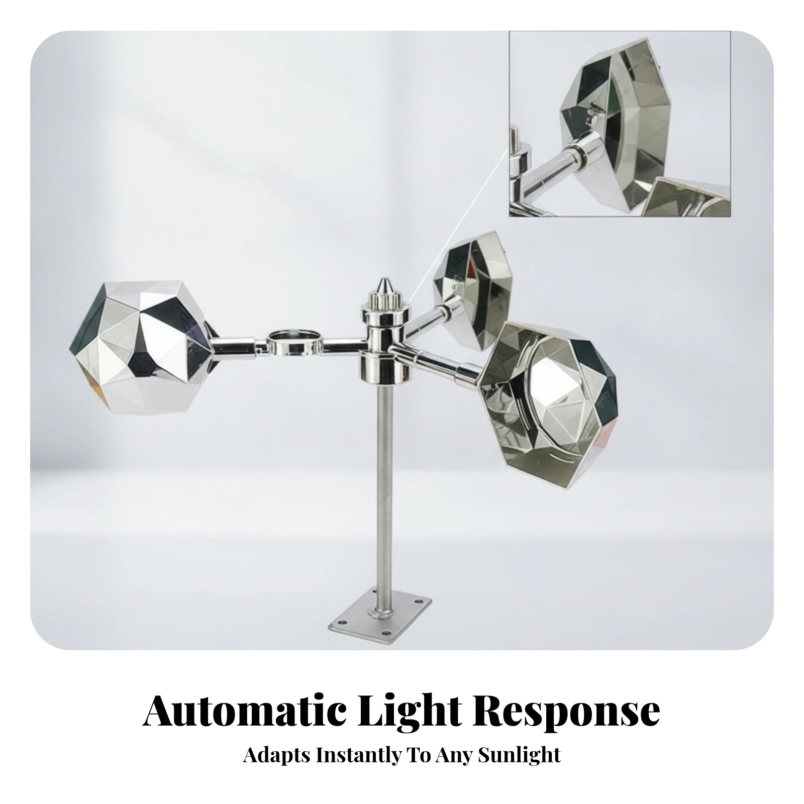 Wind-Powered Bird Deterrent Weather Resistant Faceted Reflective Bird Rotator Mountable Outdoor Control for Yard
