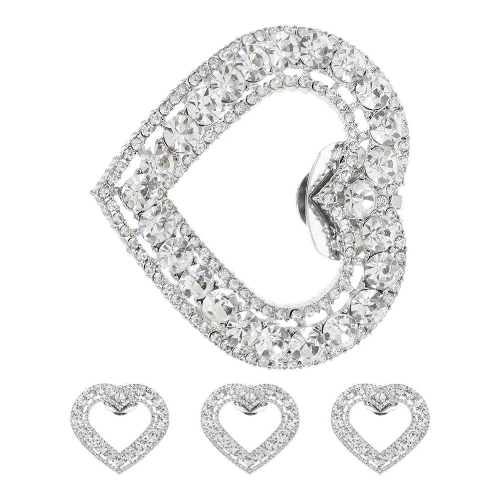 

Набор из 4-х стразовых клипс для обуви в форме сердца, съемные пряжки, блестящие украшения для свадебных и праздничных туфель, броши для обуви, клипсы для туфель на высоком каблуке