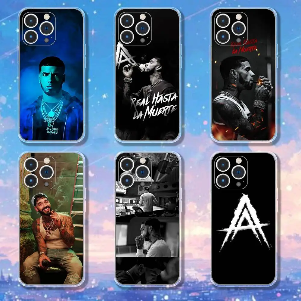 Rapper A-Anuel AA Real Phone Case For iPhone 16,15,17,12,13,14,11 Max,Pro,Plus,X,XS,XR,SE4,E Mini Transparent Cover