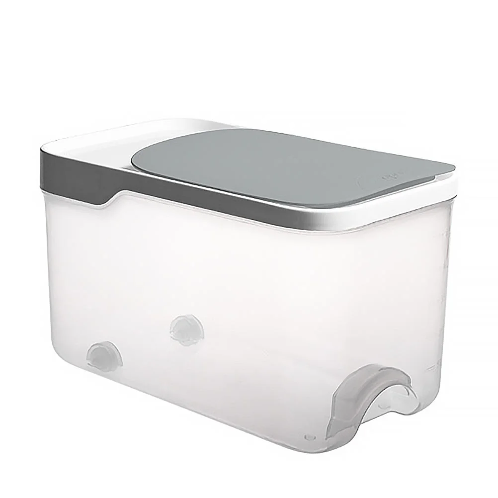 

Flip Lid Scoop Container Bucket Storage Box Sealed Dog Food Household Rice Bin Pet Grey Plastic Tank