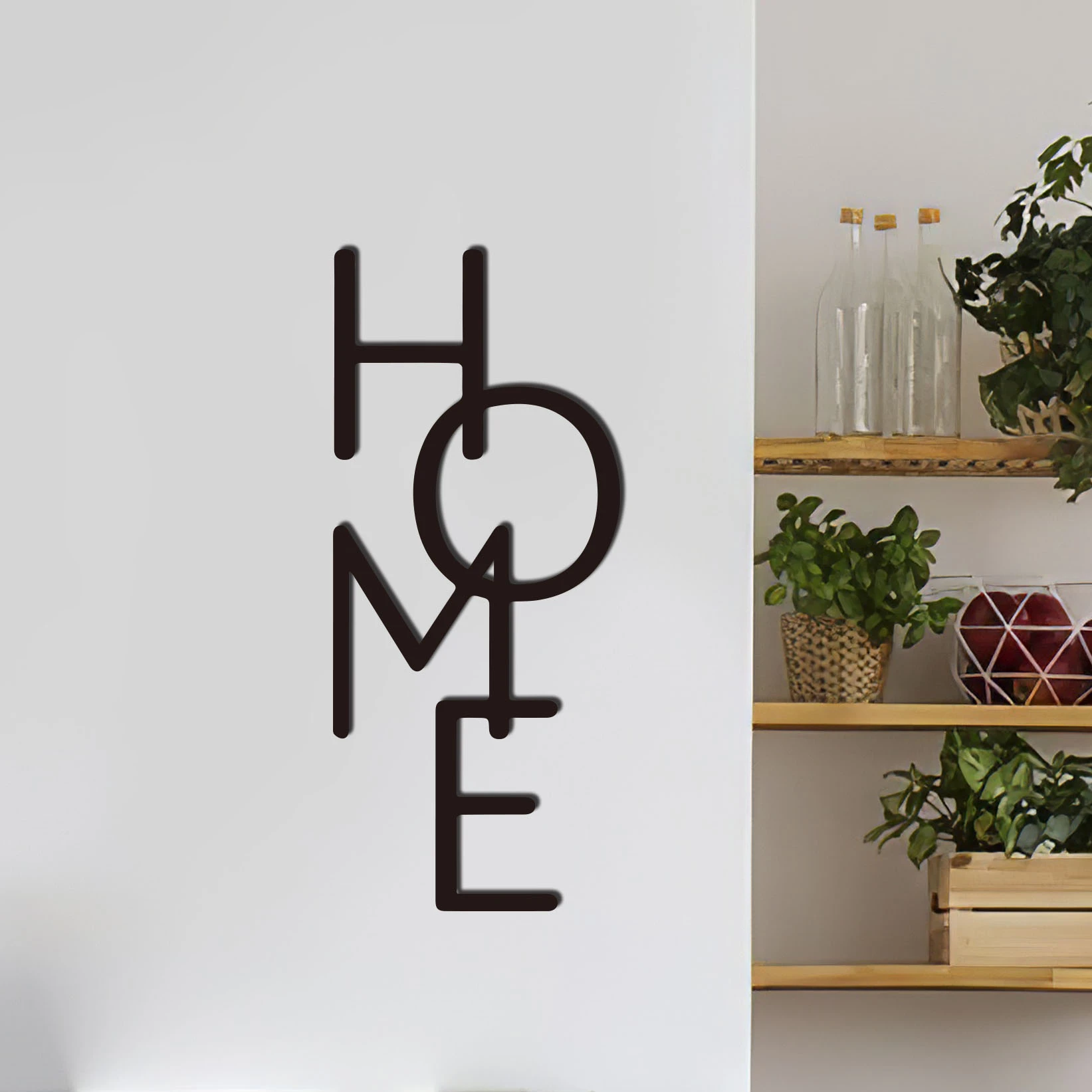 HOME Metal Sign, Vertical HOME Sign,Wall Decor, HOME Metal Word, Metal Wall Art, Housewarming Gift, Nursery Bedroom Decor Gift