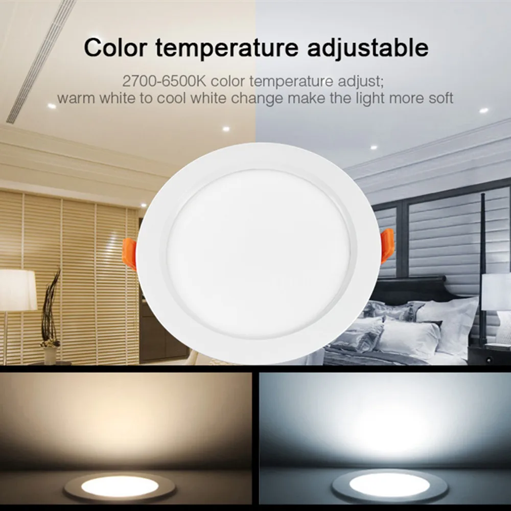 Mi Light AC85V-265V 2.4G RGB+CCT 15W Dimmable LED Downlight IP54 Waterproof Round Reccessed Light Wire Wifi Control For Bathroom