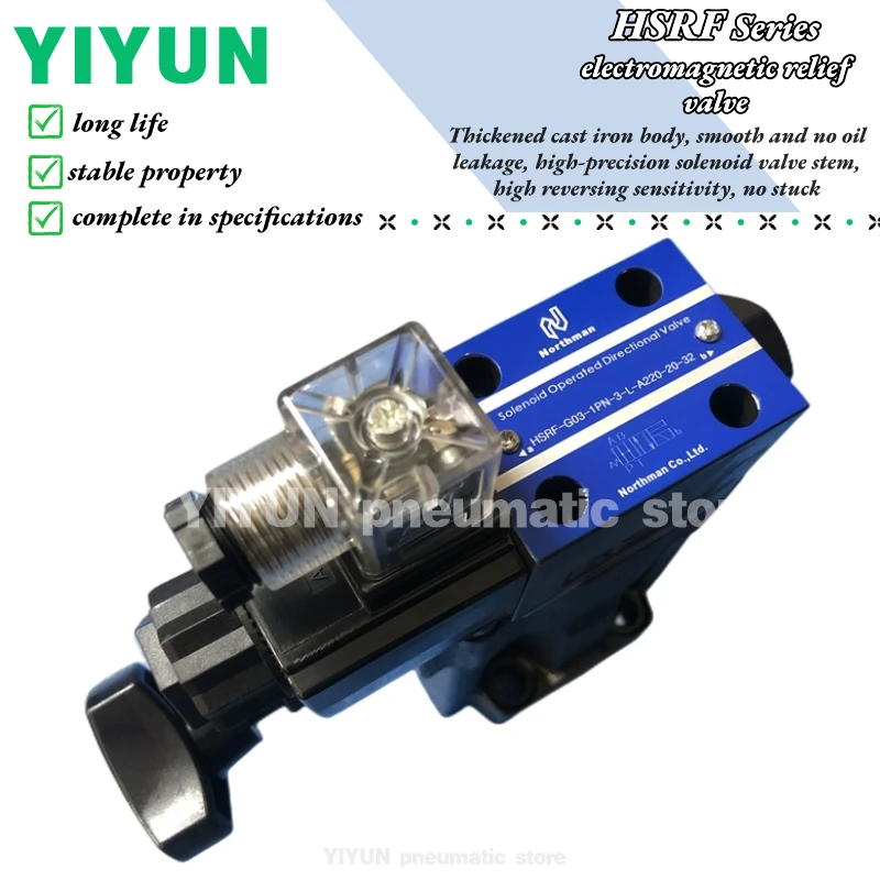 HSRF-G03-1PN-3-L-A220-20-32,YIYUN pneumatic,Northern precision magnetic valve, electromagnetic relief valve,HSRF series