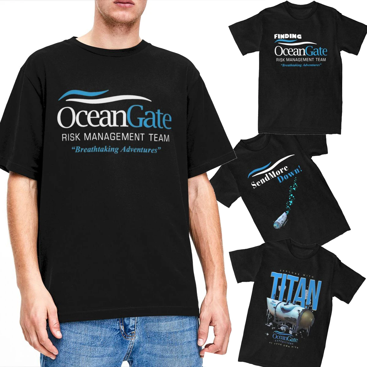 Oceangate Risiko management Zubehör Hemd Männer Frauen atember aubende Abenteuer T-Shirt reine Baumwolle T-Shirts Kurzarm Stoff