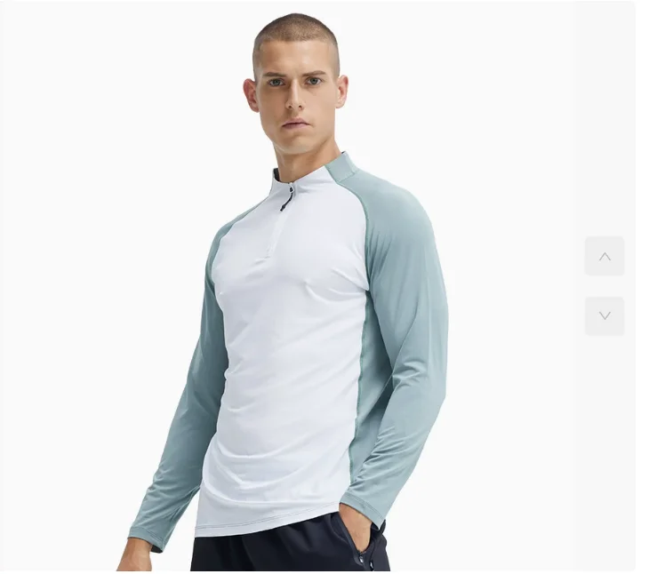 

Men Basketball Sports Half Zipper Collar Fitness Training T-shirts Gym Workout Compression Sweatshirt Running Sportswear