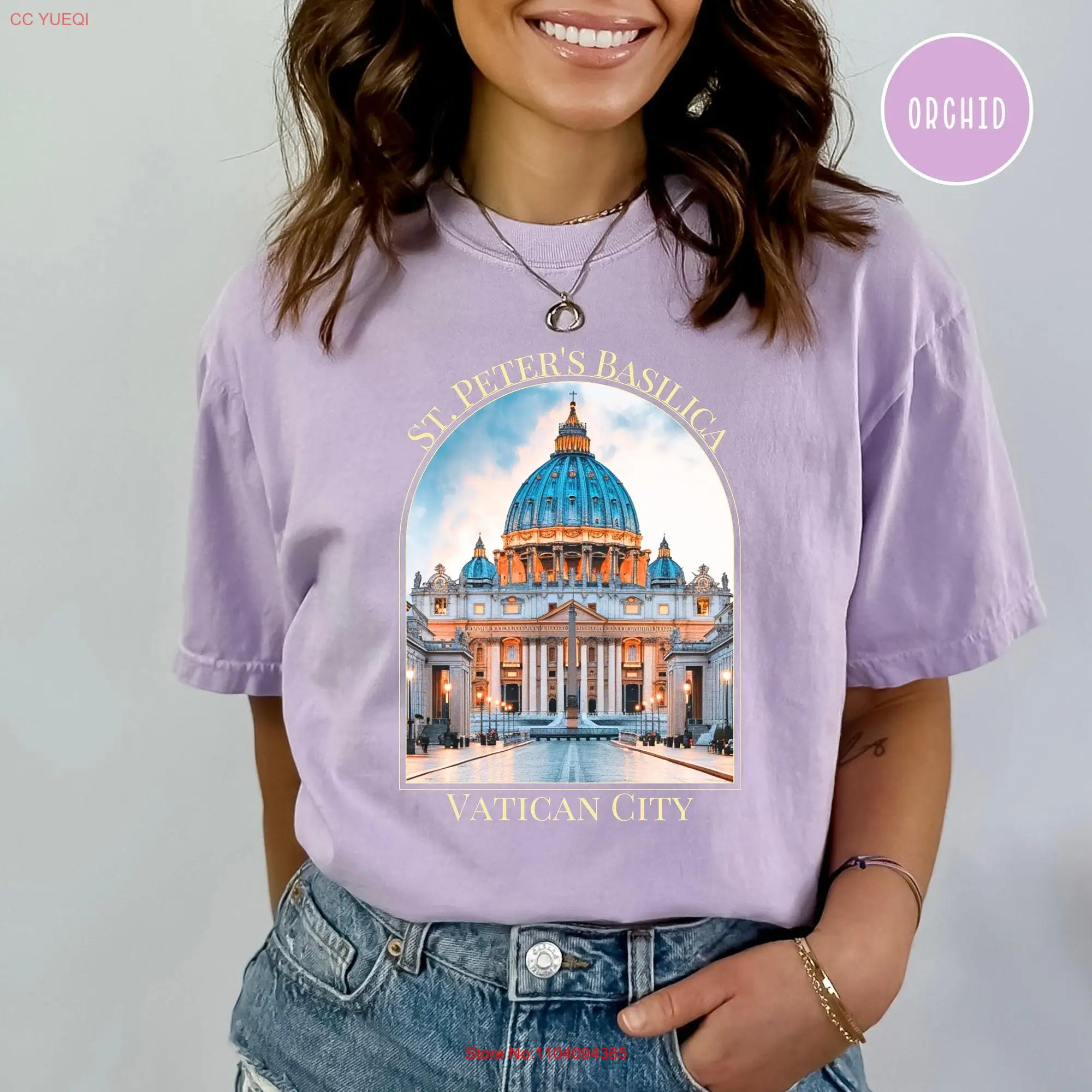 Saint Peter's Basilica Comfort Colors T Shirt Vatican City GifT St Chapel Rome Vacation Italy long or short sleeves