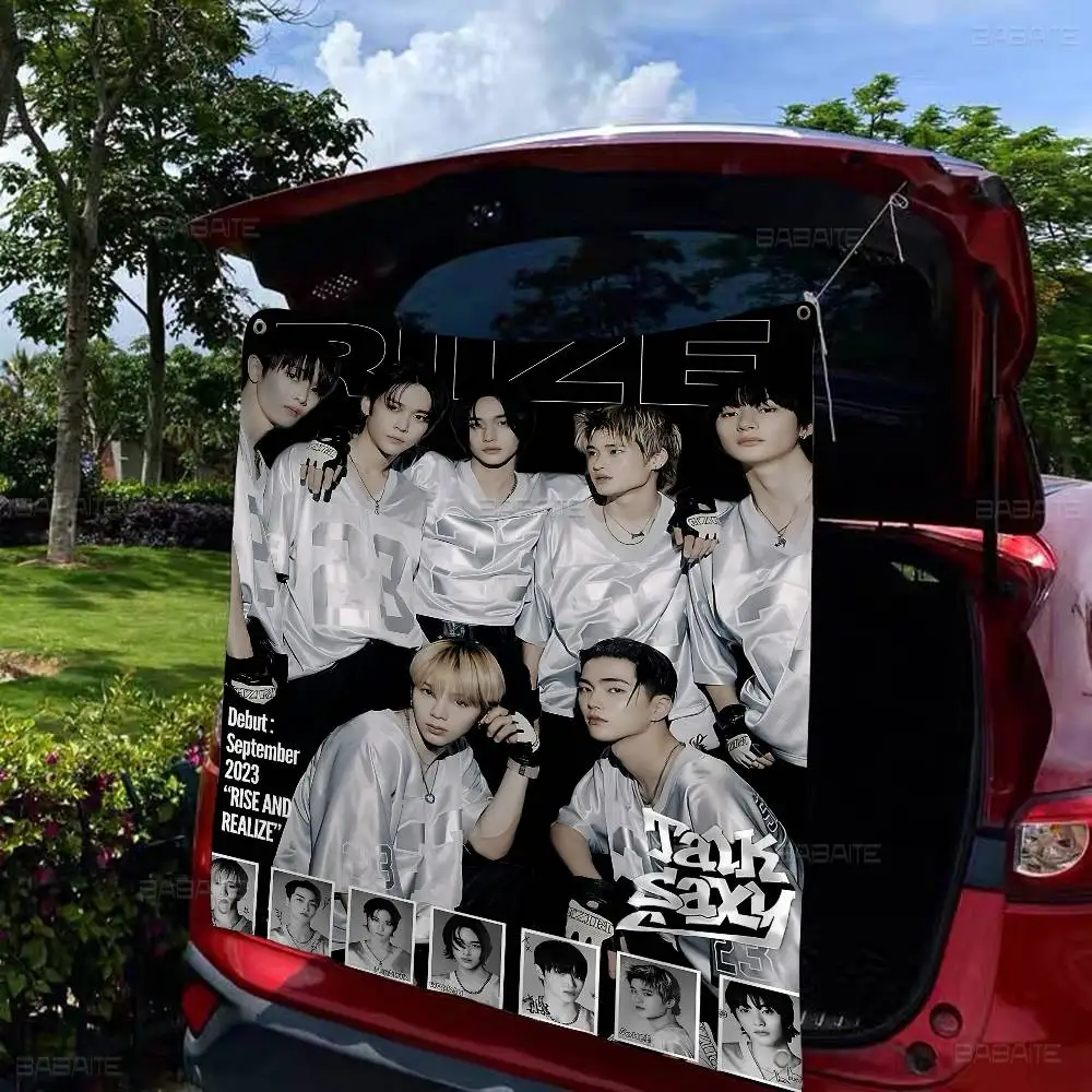 Kpop Band R-RiizeS Cartoon Flag Art Science Fiction Room Home Decor Wall Hanging Home Decor Banner