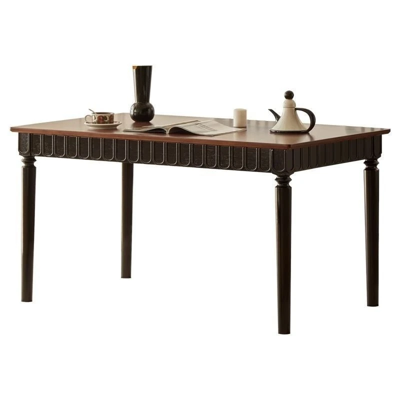 

American solid wood retro dining table and chair combination small apartment antique table