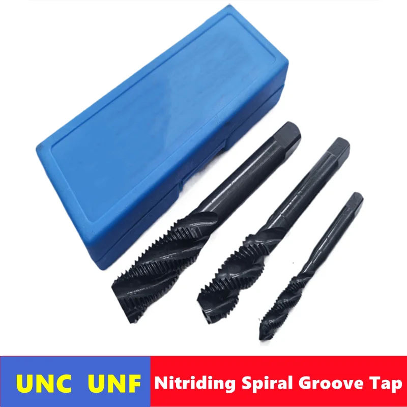 HSS nitriding spiral groove American machine tap 4-40 3/16 1/4 5/16 3/8 1/2, internal thread tapping tool on machine tools