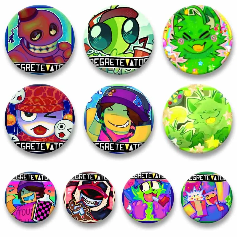 Funny Game R-Regretevator Brooch Infected PartyNoob Enamel Pins Custom Cartoon Cosplay Jewelry Accessories Backpack Lapel Badge