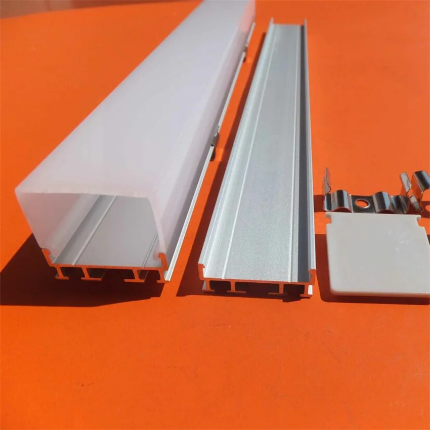 

1.5m/pcs 3 sides emiting square aluminum channel with milky white cover and end caps , mounitng clips