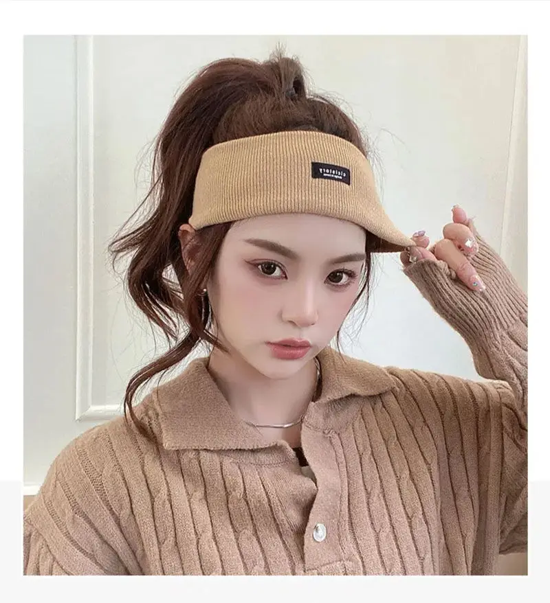 Winter Breitseite Stirnband Sport Radfahren Gesicht Waschen Haarbänder Weiche Koreanische Baumwolle Gestrickte Mädchen Bandanas Mode Haar Zubehör – Detail 5